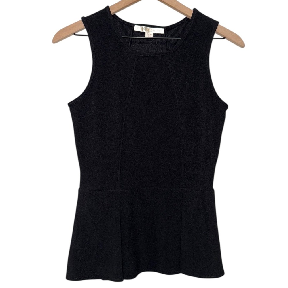 Boston‎ Proper Peplum Top Women XS Black Sleeveless Cocktail Preppy Stretch